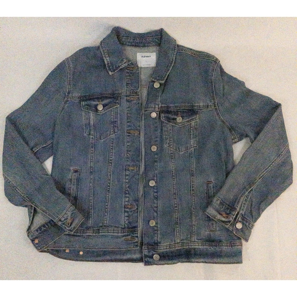 Old Navy Women's‎ Blue Denim Jacket Size L Button Front Jean Trucker